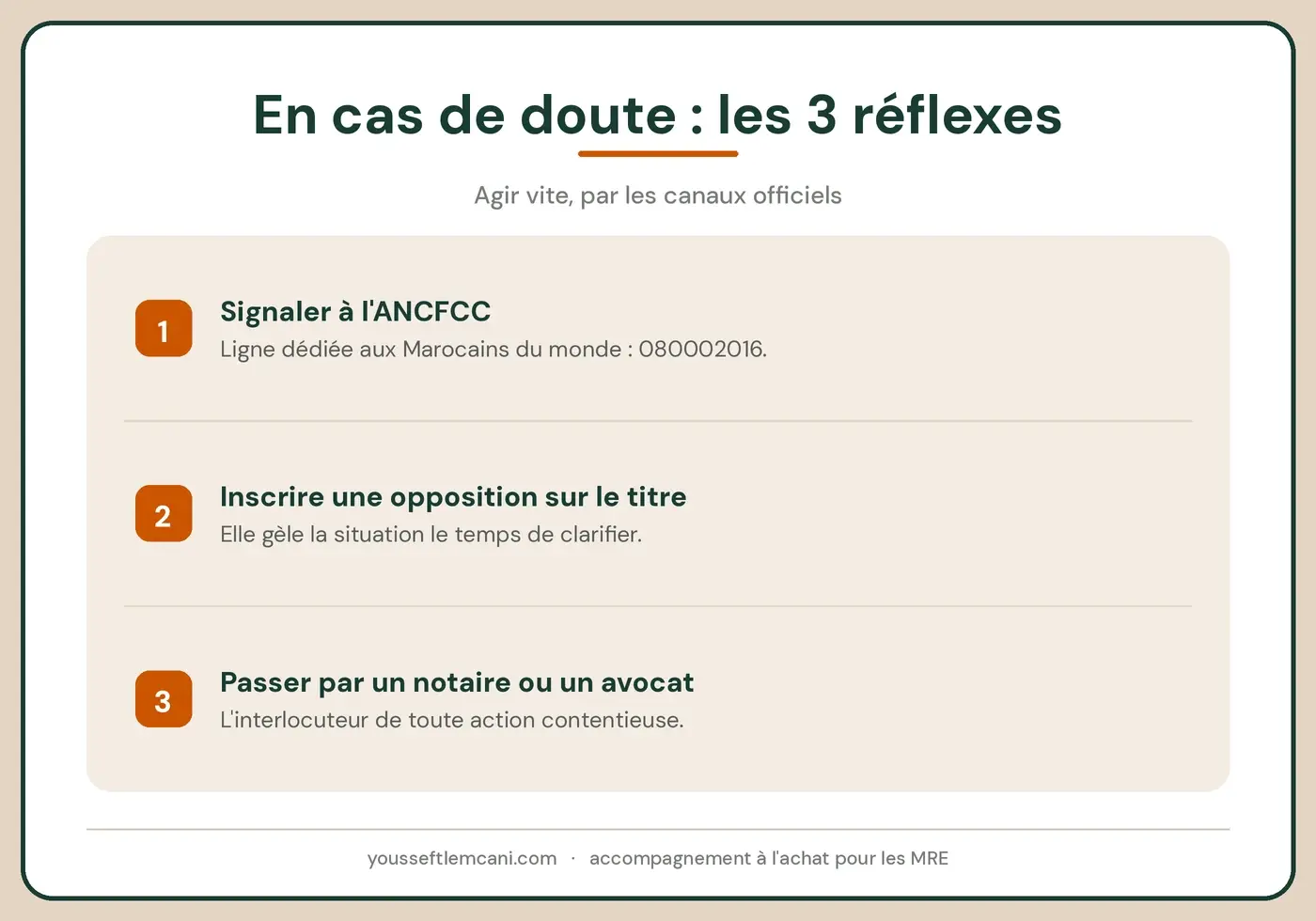 En cas de doute : les 3 réflexes En cas de doute : les 3 réflexes pour réagir à une tentative de spoliation